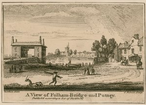 Eine Ansicht der Fulham-Brücke und Putney