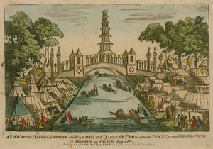 Ansicht der Chinesischen Brücke und Pagode im St. James
