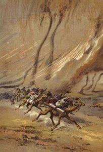 Ein Sandwirbelsturm in der Sahara von English School