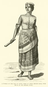 Eine Frau der Insel Rotti, westlich von Timor, gemischte Rasse, mit viel vom Hindu-Typ von English School