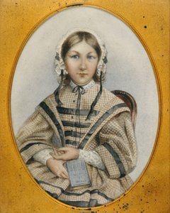 Eine junge Florence Nightingale in einem ovalen Rahmen