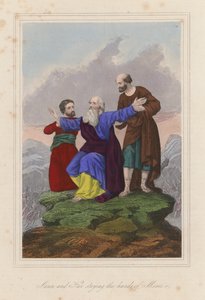 Aaron und Hur stützen die Hände von Moses von English School