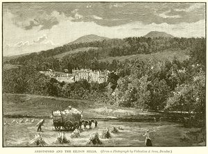 Abbotsford und die Eildon Hills von English School