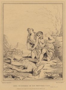 Abel von seinem Bruder Kain ermordet, Genesis (Gravur) von English School