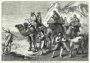 Abraham zieht in das Land Kanaan (Gravur) von English School