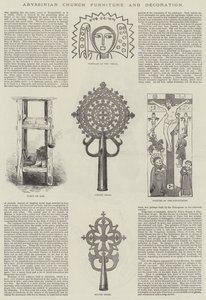 Abessinische Kirchenmöbel und Dekoration (Gravur) von English School
