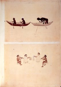 Ureinwohner beim Fischen, aus 