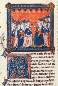 Jüdische Älteste, Chroniken I, aus dem Oscott-Psalter, c.1270 von English School