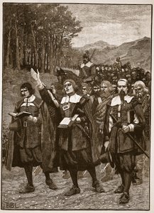 Vormarsch der Covenanters über die Grenze nach England, Illustration aus Cassells Illustrierter Geschichte Englands