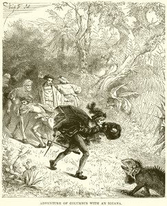 Abenteuer von Kolumbus mit einer Leguan von English School
