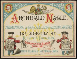 Anzeige für Archibald Neagle, Werbeagent