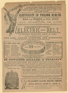 Werbung für Elektrischen Körpergürtel von English School