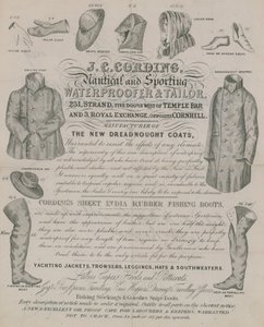 Anzeige für J. C. Cording, Wasserabdichter und Schneider von English School