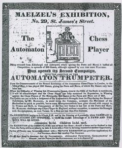 Anzeige für Maelzels Ausstellung, 29 St. James