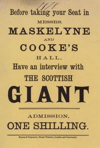 Werbung für Messrs Maskelyne und Cookes Hall von English School