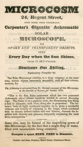 Werbung für die Microcosm-Ausstellung in der Regent Street 24, London von English School