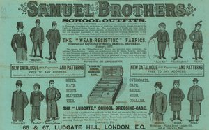 Werbung für Samuel Brothers, Ludgate Hill, London von English School