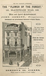 Werbung für The Flower of the Forest, 123 Blackfriars Road, London von English School