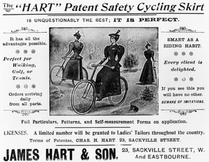 Werbung für den Hart Patent Sicherheits-Rock, ca. 1897 von English School