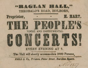 Anzeige für The Peoples Vocal and Instrumental Concerts, Raglan Hall von English School