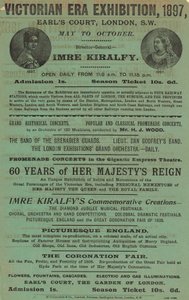 Werbung für die Victorian Era Ausstellung, 1897, in Earls Court von English School