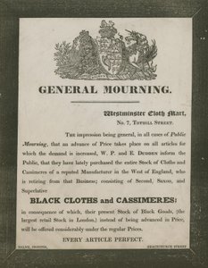 Anzeige für W P und E Dudden, Westminster Cloth Mart, 7 Tothill Street von English School