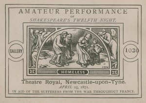 Werbung für eine Amateuraufführung von Shakespeares Zwölfte Nacht von English School