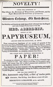 Anzeige für eine Ausstellung des Papyruseums von English School