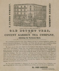 Werbung für alte gekaufte Tees der Covent Garden Tea Company von English School