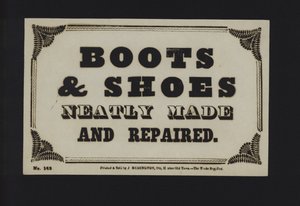 Anzeige: Stiefel und Schuhe ordentlich gemacht und repariert (Typ)