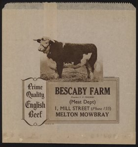 Werbung für Bescaby Farm Beef von English School