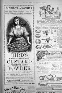 Werbung für Birds Custard Powder, aus The Illustrated London News, 1. September 1886