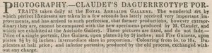 Werbung für Claudets Daguerreotyp-Porträts von English School