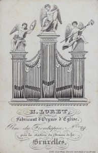 Werbung für H Loret, Orgelbauer, Brüssel, Belgien von English School
