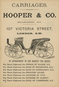 Werbung für Hooper & Co Kutschen von English School