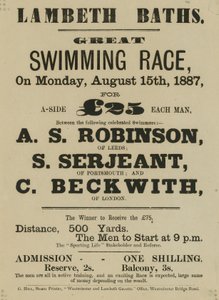 Werbung für Lambeth Baths von English School