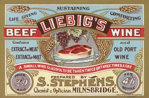 Werbung für Liebigs Beef Wine von English School