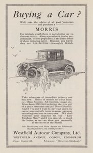 Werbung für Morris-Autos, 1926 von English School