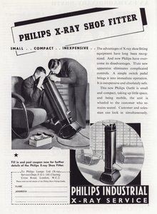 Werbung für Philips Röntgenschuhpasser, 1930er von English School