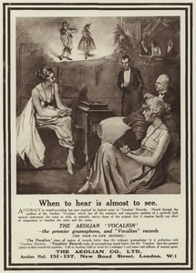 Werbung für das Aeolian Vocalion Grammophon von English School