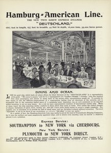 Werbung für die Hamburg-Amerika-Linie, der neue Doppelschrauben-Schnelldampfer, Deutschland von English School