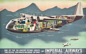 Werbeplakat für die "Flugboote" der Imperial Airways, 1937