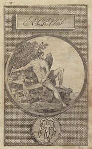Äolus, antiker römischer Gott der Winde (Stich) von English School