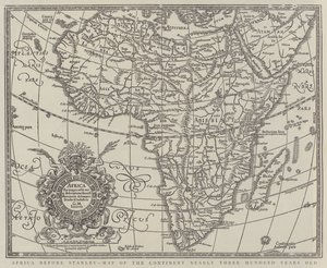Afrika vor Stanley, Karte des Kontinents, fast dreihundert Jahre alt (Stich) von English School