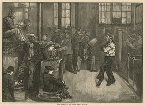 Nach dem Abendessen im Sailors Home, East End, London von English School