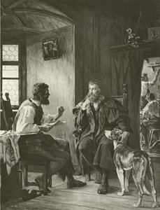 Albrecht Dürer besucht Hans Sachs (Gravur) von English School