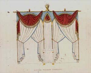 Alkovenfenstervorhänge, Tafel 141 aus Ackermann