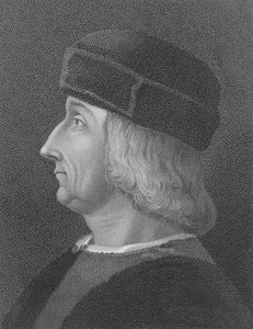 Aldus Manutius, nach einem Porträt von Bellini von English School