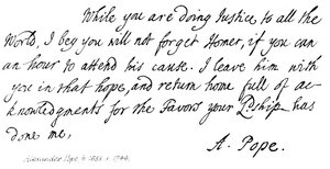 Alexander Pope (1688-1744), Brief an Earl Halifax, 1714