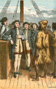 Alexander Selkirk an Bord gebracht von English School